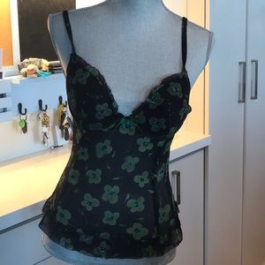 Intimissimi Victoria Secret Matching Camisole size (M) Panty (S) Black green